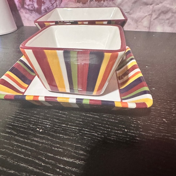 The Pampered Chef Simple Additions striped square serving dishes - Picture 12 of 13